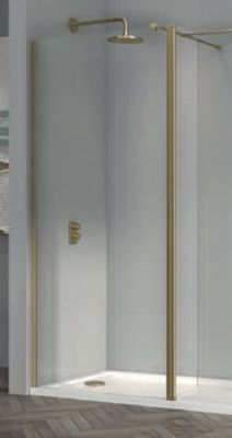 TAILORED T18 800mm BRUSHED BRASS WETROOM PANEL, 7031